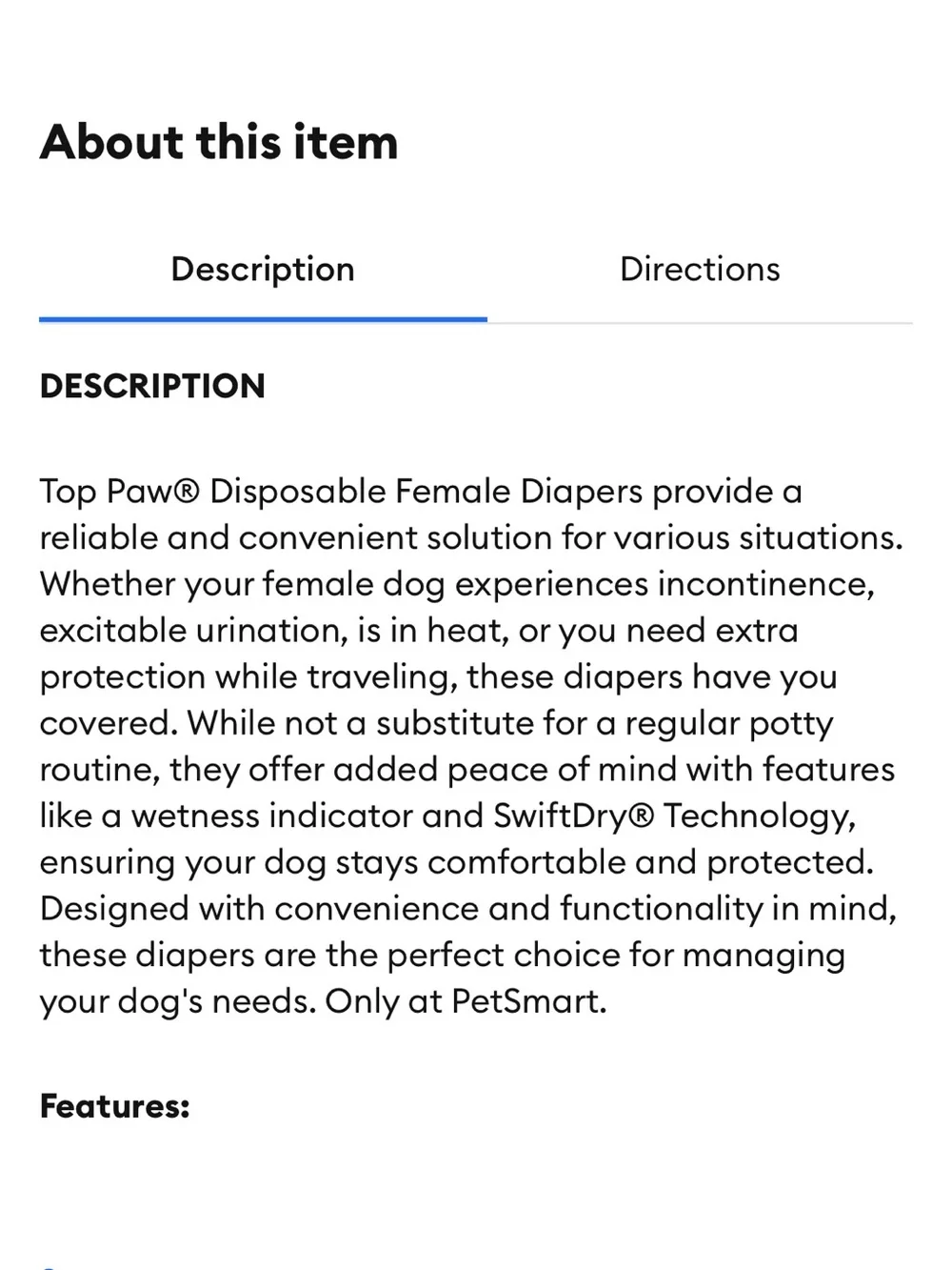 Top Paw MEDIUM Disposable Female Dog Diapers - 21 count